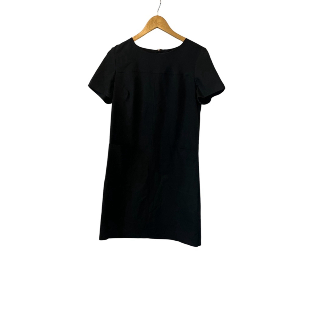 NEXT Black Short Sleeve Crew Neck Knee Length Stretch Shift Dress 10